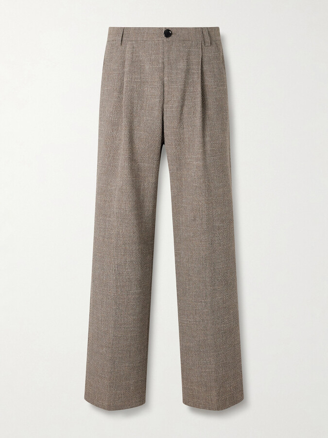 Oliver Spencer Orsman Wide-Leg Gingham Woven Trousers