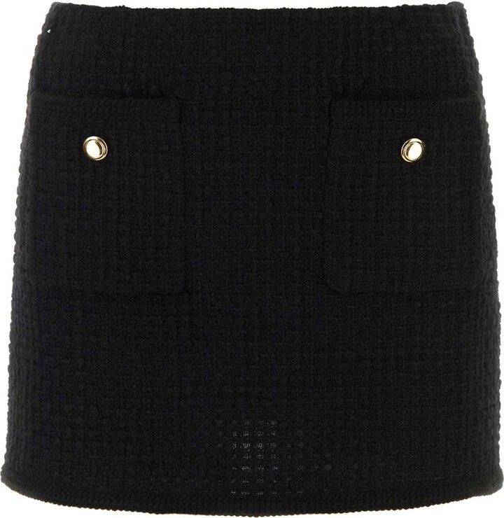 Miu Miu Black Boucle Mini Skirt