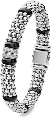 Lagos Black Caviar Diamond 2-Link Bracelet
