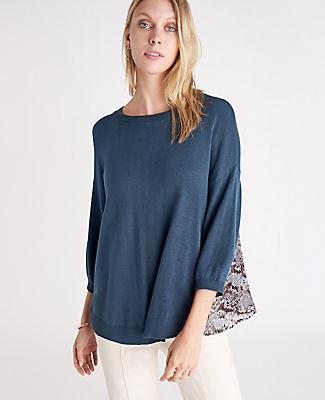 pleated back sweater