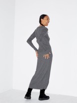 Thumbnail for your product : Raey Deep-v Fine-rib Cashmere Dress - Charcoal