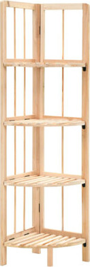VidaXL Corner Shelf Beige Solid cedar wood 10.6 x 10.6 x 43.3 in