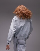 Thumbnail for your product : Topshop denim oversized jacket in bleach