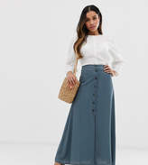 Thumbnail for your product : ASOS Petite DESIGN Petite button front maxi skirt