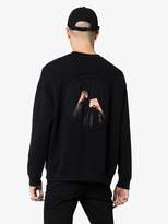 Thumbnail for your product : Marcelo Burlon County of Milan badge embroidered cotton jumper