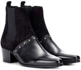 Balmain Artemisia leather and suede boots