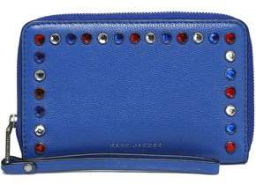 Marc Jacobs Crystal-Embellished Textured-Leather Phone Case