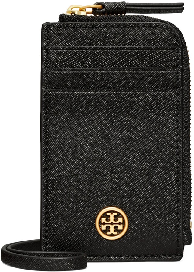 Tory Burch Robinson Saffiano Leather Card Case Lanyard - ShopStyle