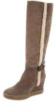 Thumbnail for your product : Aquatalia Quilted Suede Wedge Boots