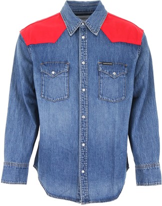 calvin klein black denim shirt