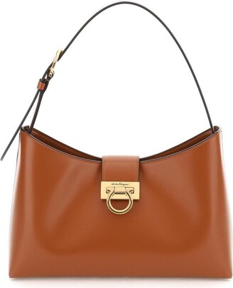 Salvatore Ferragamo Leather Handle Bag - Brown Handle Bags, Handbags -  SAL310626