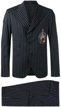 Dolce & Gabbana pinstripe musical patch suit