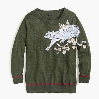J.Crew Tippi sweater with intarsia cheetah
