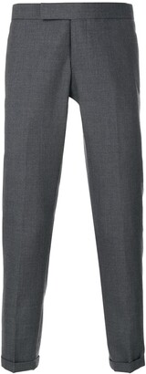 Thom Browne Engineered Striped Side Seam Solid Wool Twill Skinny Trouser