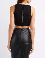 Thumbnail for your product : Charlotte Russe Sequin Racerback Crop Top