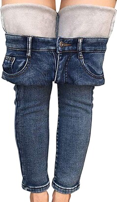 Runstarshow Womens Fleece Lined Stretchy Jeggings High Rise Winter Skinny  Denim Jeans Light Blue - ShopStyle
