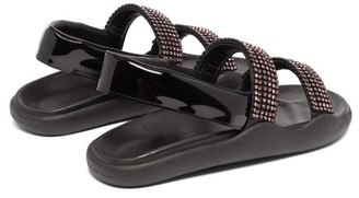 Christopher Kane Crystal-embellished Leather Slingback Sandals - Black Pink