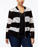 Thumbnail for your product : INC International Concepts Plus Size Lace Bomber Jacket, Only at Macy's