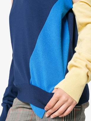 Calvin Klein Blue wool cold shoulder jumper