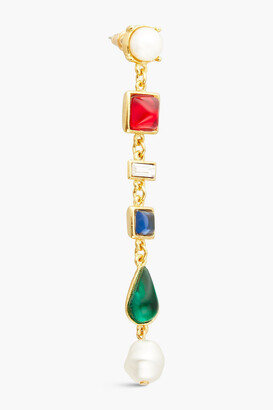 Ben-Amun 24-Karat Gold-Plated, Stone And Faux Pearl Earrings