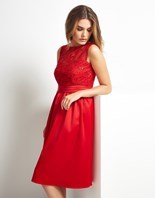 Thumbnail for your product : Elise Ryan Satin And Lace Midi Dress