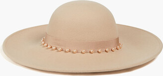 Eugenia Kim Honey faux pearl-embellished wool-felt hat