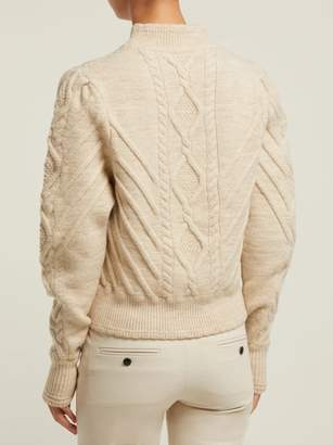 Isabel Marant Brantley Aran-knit Wool-blend Sweater - Womens - Ivory
