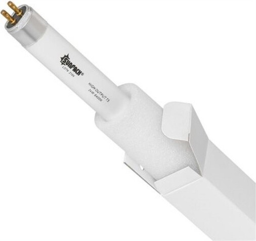 Sunpak SUNPACKHighOutputT5HO24W6400KStripGrowLightReplacementBulb,White,22"