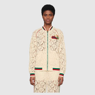 Gucci Flower lace bomber jacket