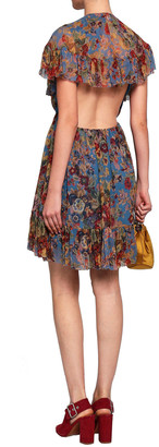 Zimmermann Cutout Floral-print Silk-georgette Mini Dress