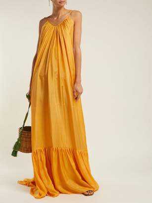 Kalita Brigitte Silk Habotai Maxi Dress - Womens - Orange
