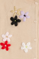 Thumbnail for your product : Simone Rocha Merino Wool-Silk-Cashmere Cardigan with Floral Appliqué