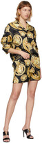 Thumbnail for your product : Versace Black & Yellow Silk Medusa Amplified Pyjama Shorts