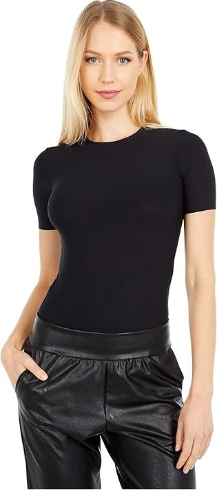 Commando Butter Crew Neck Bodysuit - Short Sleeve BDS108 Women's Jumpsuit & Rompers One Piece Black : XS, Modal/Elastane