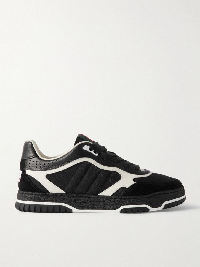 Re-Web Suede and Webbing-Trimmed Canvas and Leather Sneakers