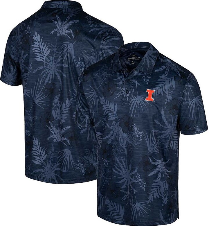 Men's Colosseum Navy Illinois Fighting Illini Palms Team Polo