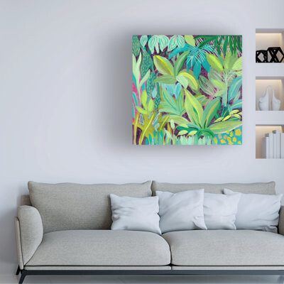 Wrapped Canvas Wall Art - Suzanne Allard 'Tropical Oasis' Wall Art for Living Room, Bedroom, or Office Décor - 14x14