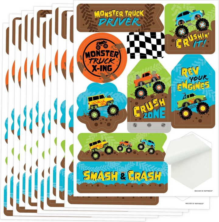 Big Dot Of Happiness Smash and Crash Monster Truck Cards and Markers  Birthday Party Bingo Game 18 Ct