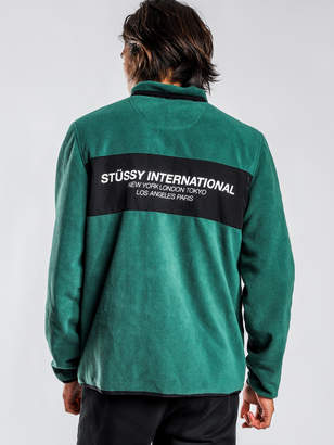 Stussy International Polar Fleece Zip Jacket in Green