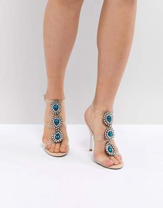 Betsey Johnson Blue By Blue By Betsy Johnson Sylvi Clear Embellished Heeled Wedding Sandals