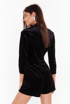 Thumbnail for your product : Nasty Gal Womens What Tux You So Long Velvet Playsuit - Black - L