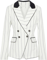Thumbnail for your product : Jonathan Simkhai Double-breasted Pinstriped Cotton-blend Blazer