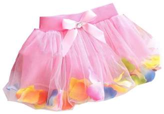 Shiny Toddler Girls Petal Skirt Birthday Party Tutu Dress Purple