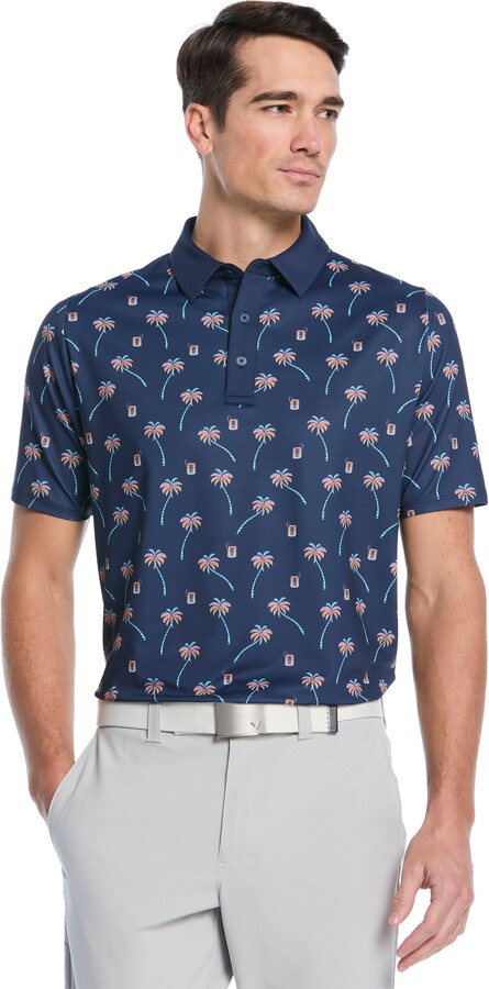 Callaway Men's Ombre Tropical Drink Print Golf Polo Shirt