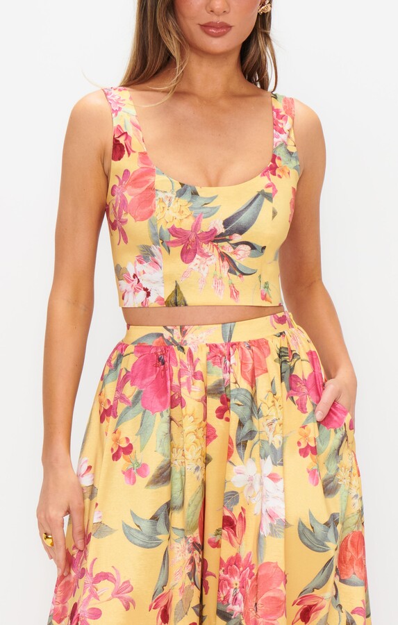 トップス mimosa Show Me Your Mumu Vivianna Top ~ Mimosa Floral Taffeta