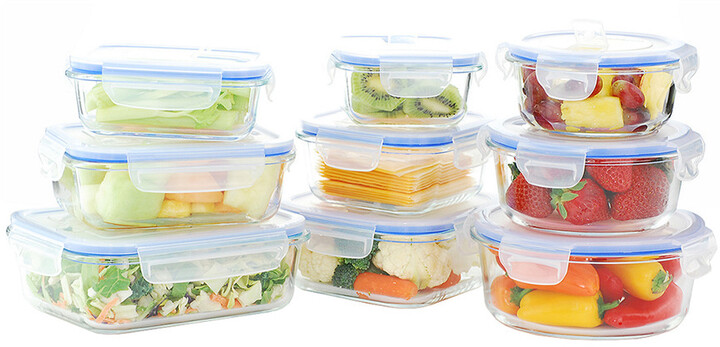 Kinetic Gogreen Glassworks 18Pc Glass Food Storage Set