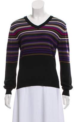 Aquascutum London Wool Stripe Sweater Black Wool Stripe Sweater