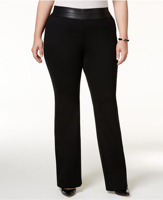 Alfani Plus Size Tummy-Control Trousers, Only at Macy's