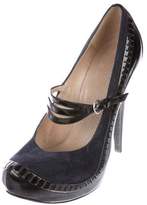 Thumbnail for your product : Alberta Ferretti Suede Mary Jane Pumps