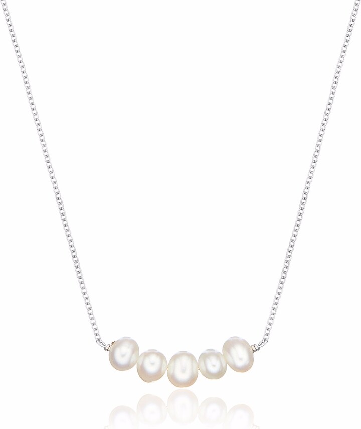 Lily & Roo Sterling Silver Cluster Pearl Necklace